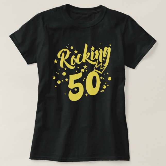 Camiseta Rocking 50 Birthday (Frente do Design)