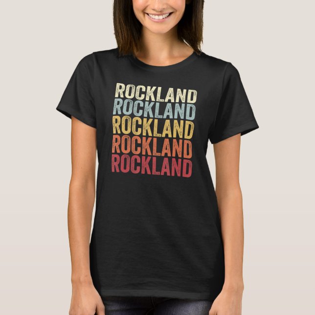 Camiseta Rockland Pensilvânia Rockland PA Retro Vintage Te (Frente)