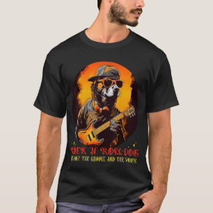 Camiseta Rock'n Dog Guitar Costume para Rock Music, Boys e