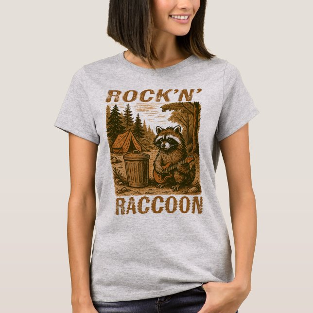 Camiseta Rock'n' Raccoon Womens (Frente)