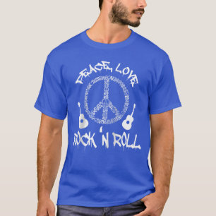 Camiseta Rockn Roll Paz Amor Rock e Rollee Baseballee g