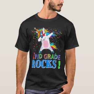 Camiseta Rocks segundo Grade! Dabbing Unicorn para segundo