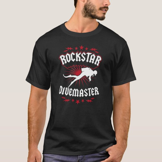 Camiseta Rockstar Divemaster  Scuba Diving Instructor 1 (Frente)