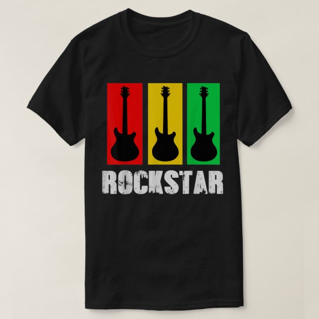 Camiseta Rockstar Kids Tshirt Vintage Guitar (Frente do Design)