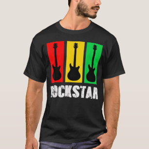 Camiseta Rockstar Kids Tshirt Vintage Guitar