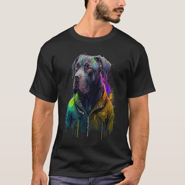 Camiseta Rockstar portrait italian mastiff Cane Corso (Frente)