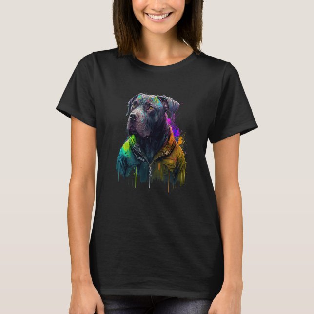 Camiseta Rockstar portrait italian mastiff Cane Corso (Frente)