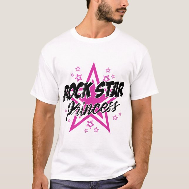 Camiseta Rockstar Princess T-shirt Party Sassy Music Girls (Frente)
