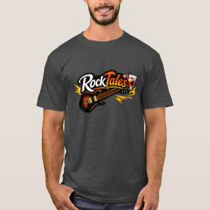 Camiseta Rocktales com nuvem de palavras de letras