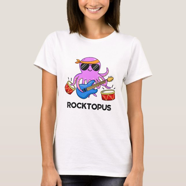Camiseta Rocktopus Funny Rock Banda Octopus Pun (Frente)