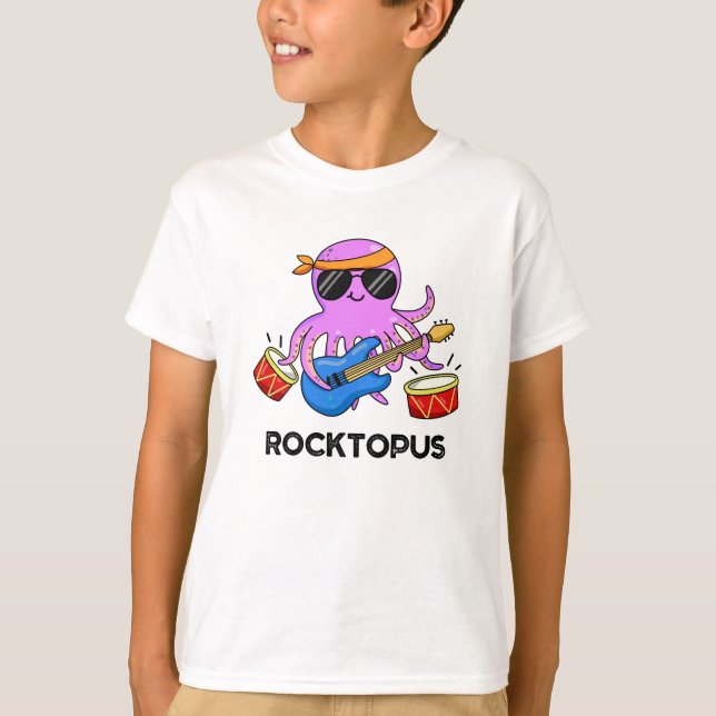 Camiseta Rocktopus Funny Rock Banda Octopus Pun (Frente)