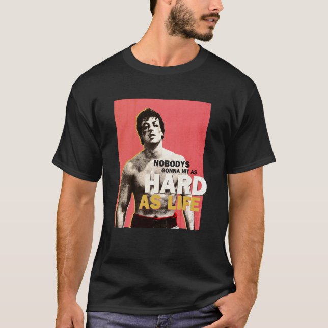 Camiseta Rocky Atingiu Como Duro A Vida (Frente)