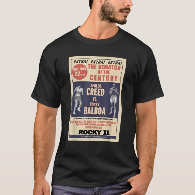 Camiseta Rocky Creed Vs Balboa Rematch Da Poste Century (Frente)