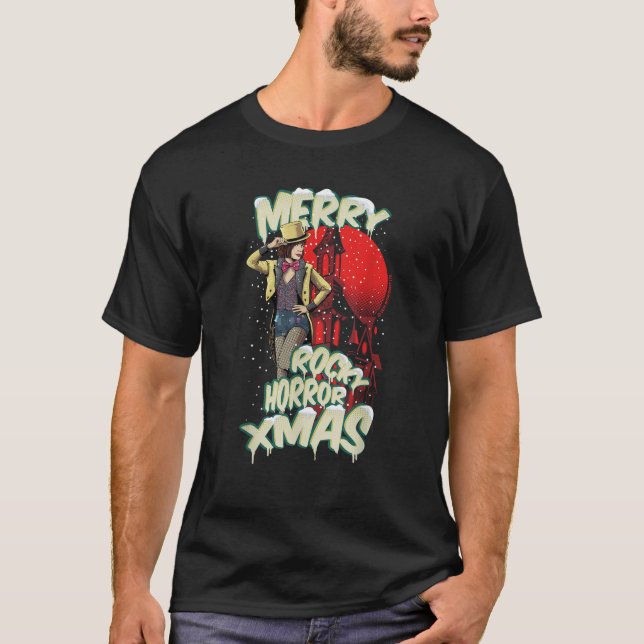 Camiseta Rocky Horror Mostra Natal Feliz Xmas Columbia (Frente)