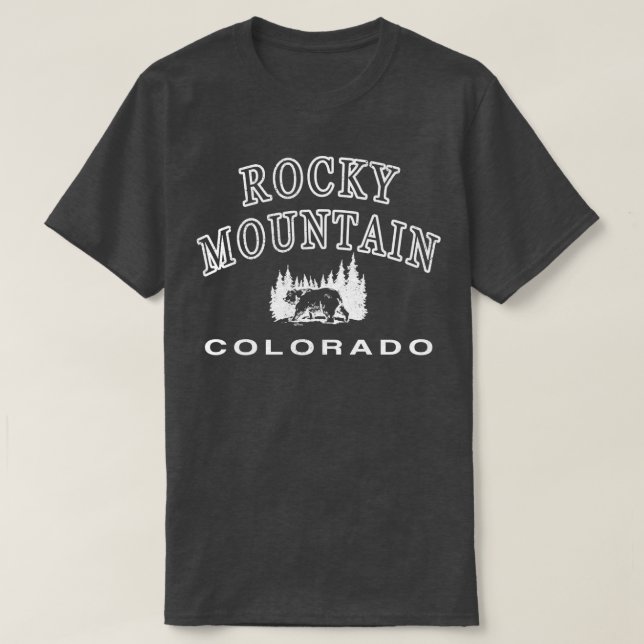 Camiseta Rocky Mountain Colorado National Park Bear (Frente do Design)