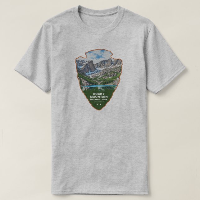 Camiseta Rocky Mountain National Park Colorado Arrowhead (Frente do Design)