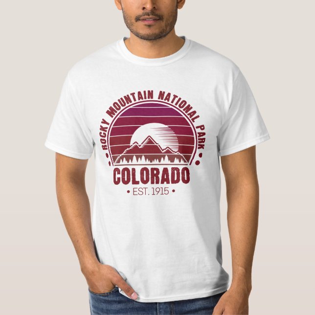 Camiseta Rocky Mountain National Park Colorado Retro (Frente)