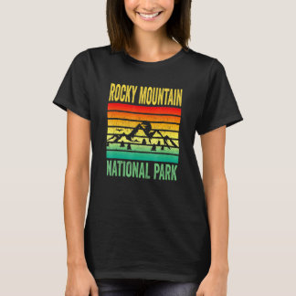 Camiseta Rocky Mountain National Park Colorado Retro Sunset