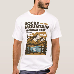 Camiseta Rocky Mountain National Park Colorado Vintage Art
