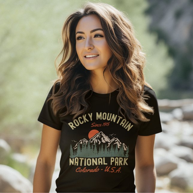 Camiseta Rocky Mountain National Park Forest Landscape (Criador carregado)