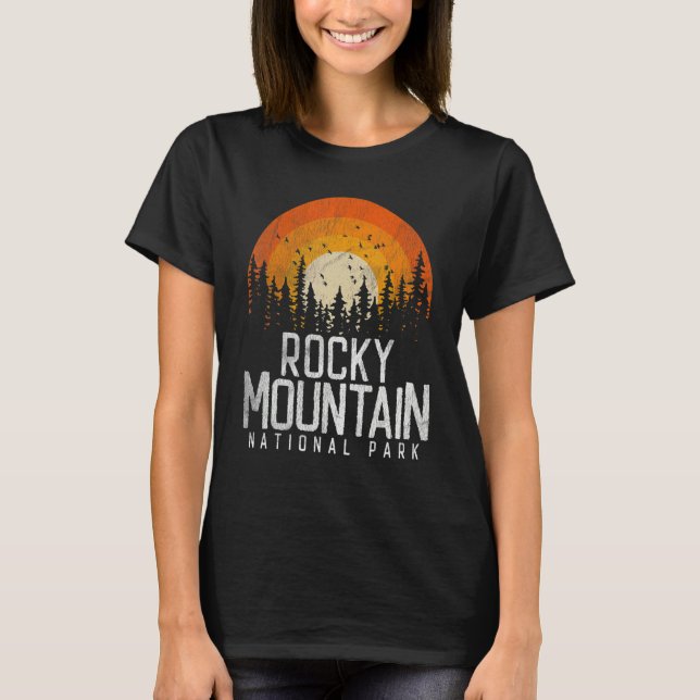 Camiseta Rocky Mountain National Park Retro Style (Frente)