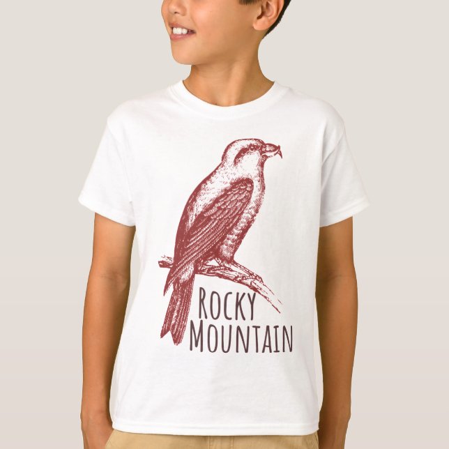 Camiseta Rocky Mountain Red Crossbill bird logo (Frente)