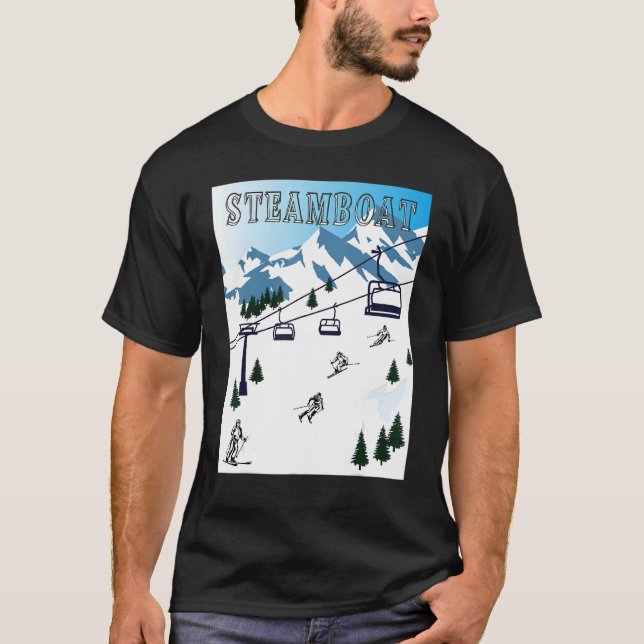 Camiseta Rocky Mounts Ski Resort Steamboat (Frente)