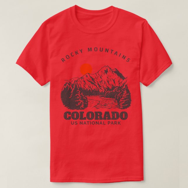 Camiseta Rocky Mounts US National Park Colorado (Frente do Design)