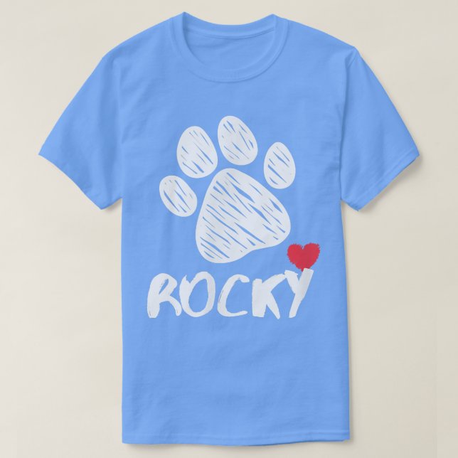 Camiseta Rocky My Dog Rocky I love My Dog Rocky Puppy Love  (Frente do Design)