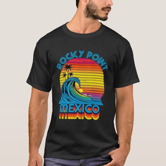 Camiseta Rocky Point Mexico Retro Throwback Surf & Beach So (Frente)