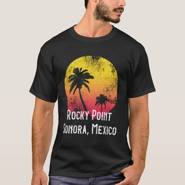 Camiseta Rocky Point Sonora Mexico Palm Tree (Frente)