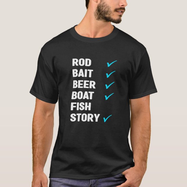 Camiseta Rod Bait Beer Boer Fish Story Ice Fish Fisher F (Frente)