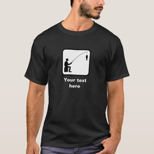 Camiseta Rod Fish Angler Graphic - Adicione Seu Texto (Frente)