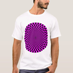 Camiseta Roda de Arte Op - Magenta e Preto