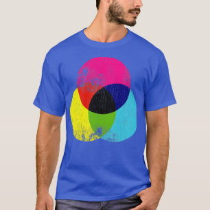 Camiseta Roda de Cor do Artista Gráfico CMYK em Descanso