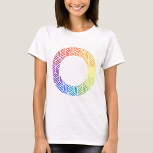 Camiseta Roda de Cores de Ondas Isométricas