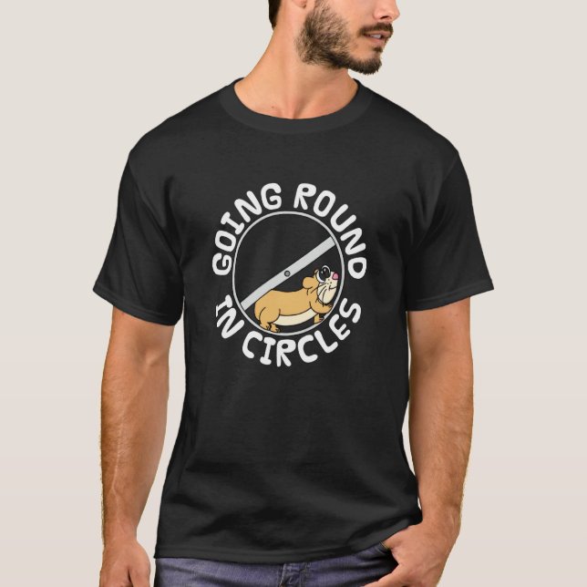 Camiseta Roda de Hamster, Girando em Círculos, Comédia de E (Frente)