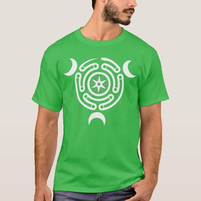 Camiseta Roda de Hécate Labirinto de Serpente Deusa da Lua  (Frente)