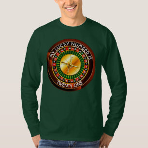 Camiseta Roda de roleta do casino com seu número afortunad