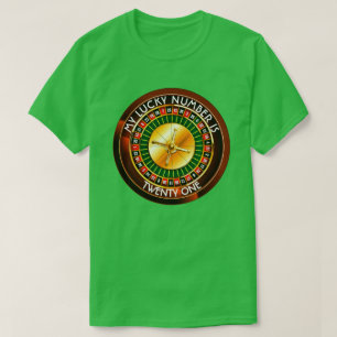 Camiseta Roda de roleta do casino com seu número afortunad