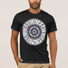 Camiseta Roda de Signos do Zodíaco Celestial Arte Gráfico M