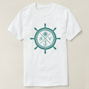 Camiseta Roda de vela Logotipo do navio de navegação SV com