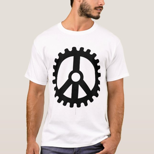 Camiseta Roda dentada da Paz-T-Camisa (Frente)