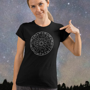 Camiseta Roda do Calendário Zodíaco Constelações de a