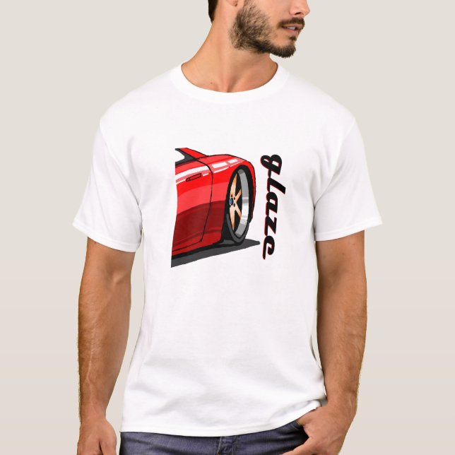Camiseta Roda do Carro Desportivo Vermelho - Camias elegant (Frente)