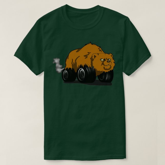 Camiseta Roda do Monstro do Urso Grizzly (Frente do Design)