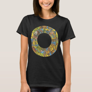 Camiseta Roda do Zodíaco Astrológico Celestial Vintage