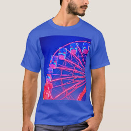 Camiseta Roda-férris azul e vermelha