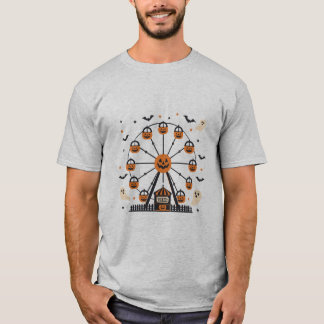 Camiseta Roda-gigante de Abóbora de Halloween