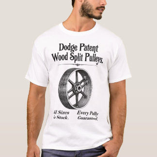 Camiseta Roda Industrial de Madeira Fendida da Patente Dodg